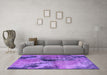 Machine Washable Oriental Purple Industrial Area Rugs in a Living Room, wshurb2779pur