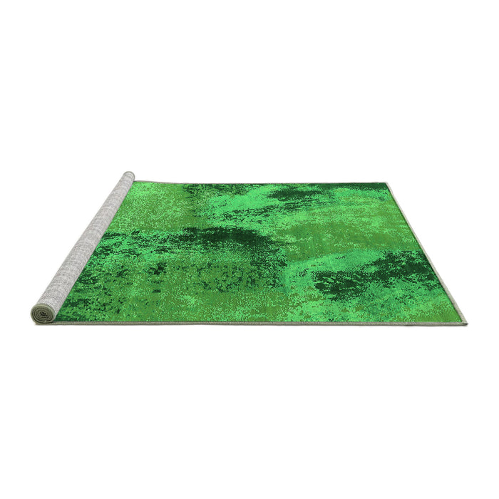 Sideview of Machine Washable Oriental Green Industrial Area Rugs, wshurb2779grn