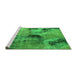 Sideview of Machine Washable Oriental Green Industrial Area Rugs, wshurb2779grn