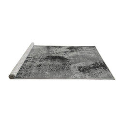 Sideview of Machine Washable Oriental Gray Industrial Rug, wshurb2779gry