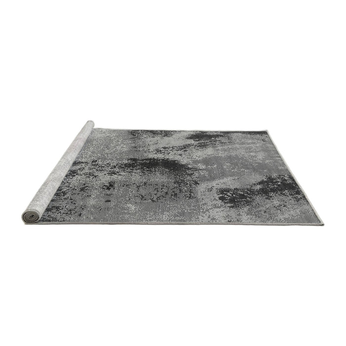 Sideview of Machine Washable Oriental Gray Industrial Rug, wshurb2779gry