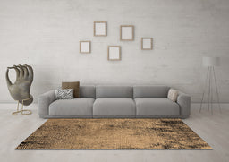 Machine Washable Oriental Brown Industrial Rug in a Living Room,, wshurb2780brn