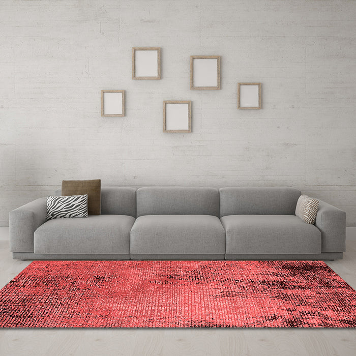 Industrial Red Washable Rugs