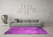 Machine Washable Oriental Pink Industrial Rug in a Living Room, wshurb2780pnk