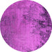 Round Oriental Pink Industrial Rug, urb2780pnk