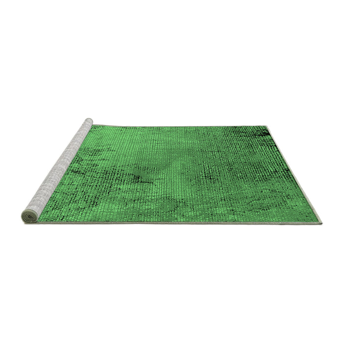 Sideview of Machine Washable Oriental Emerald Green Industrial Area Rugs, wshurb2780emgrn