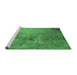 Sideview of Machine Washable Oriental Emerald Green Industrial Area Rugs, wshurb2780emgrn