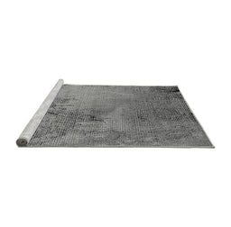 Sideview of Machine Washable Oriental Gray Industrial Rug, wshurb2780gry