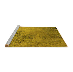 Sideview of Machine Washable Oriental Yellow Industrial Rug, wshurb2780yw