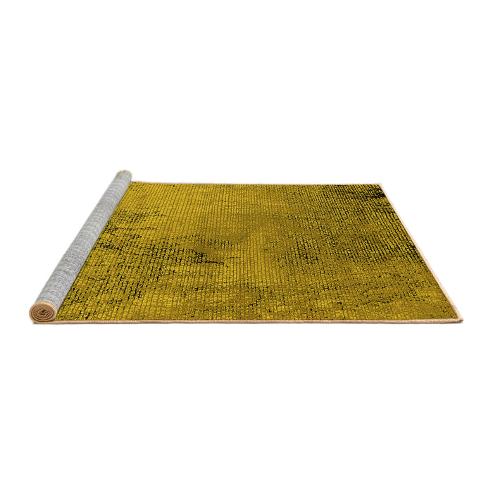 Sideview of Machine Washable Oriental Yellow Industrial Rug, wshurb2780yw