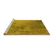 Sideview of Machine Washable Oriental Yellow Industrial Rug, wshurb2780yw