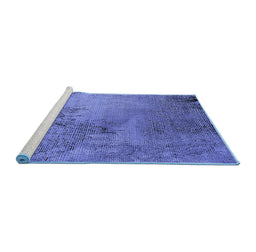 Sideview of Machine Washable Oriental Blue Industrial Rug, wshurb2780blu