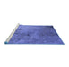 Sideview of Machine Washable Oriental Blue Industrial Rug, wshurb2780blu