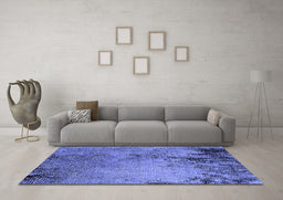 Machine Washable Oriental Blue Industrial Rug in a Living Room, wshurb2780blu