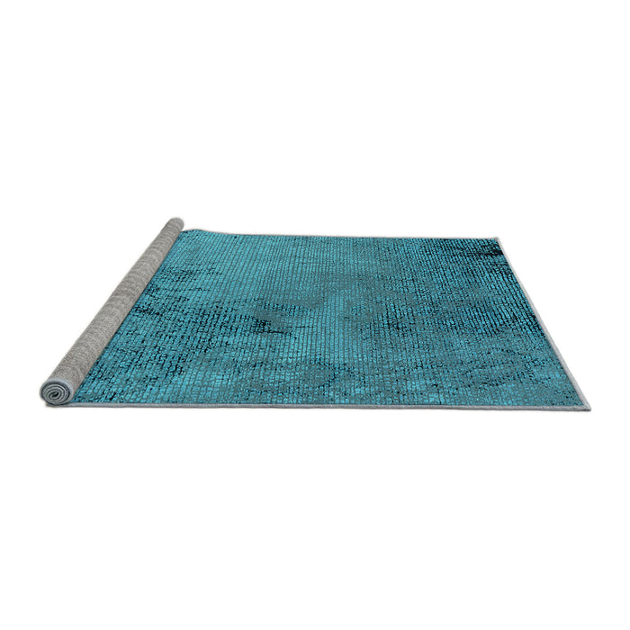 Sideview of Machine Washable Oriental Light Blue Industrial Rug, wshurb2780lblu
