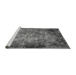 Sideview of Machine Washable Oriental Gray Industrial Rug, wshurb2781gry