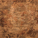 Square Machine Washable Oriental Orange Industrial Area Rugs, wshurb2781org