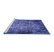 Sideview of Machine Washable Oriental Blue Industrial Rug, wshurb2781blu