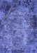 Machine Washable Oriental Blue Industrial Rug, wshurb2781blu