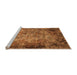 Sideview of Machine Washable Oriental Orange Industrial Area Rugs, wshurb2781org