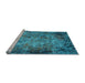 Sideview of Machine Washable Oriental Light Blue Industrial Rug, wshurb2781lblu