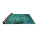 Sideview of Oriental Turquoise Industrial Rug, urb2781turq