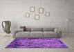 Machine Washable Oriental Purple Industrial Area Rugs in a Living Room, wshurb2781pur