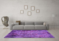 Machine Washable Oriental Purple Industrial Rug, wshurb2781pur