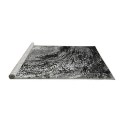Sideview of Machine Washable Oriental Gray Industrial Rug, wshurb2782gry