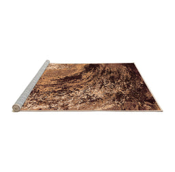 Sideview of Machine Washable Oriental Orange Industrial Area Rugs, wshurb2782org