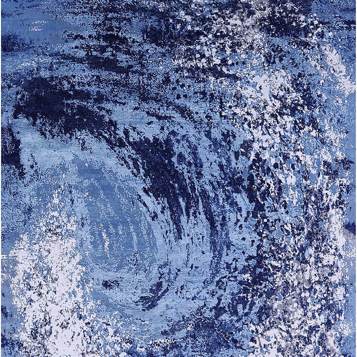 Machine Washable Industrial Modern Denim Dark Blue Rug, wshurb2782