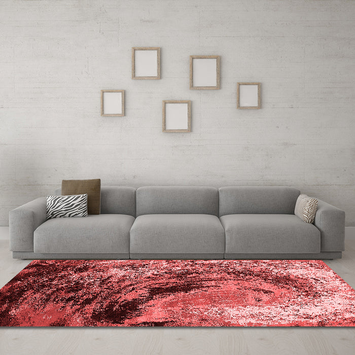 Industrial Red Washable Rugs