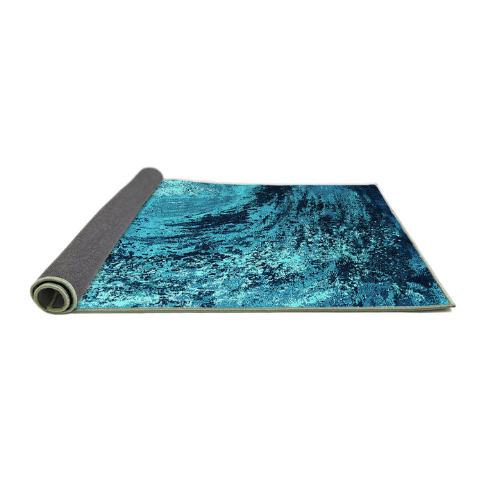 Sideview of Oriental Turquoise Industrial Rug, urb2782turq