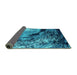 Sideview of Oriental Turquoise Industrial Rug, urb2782turq