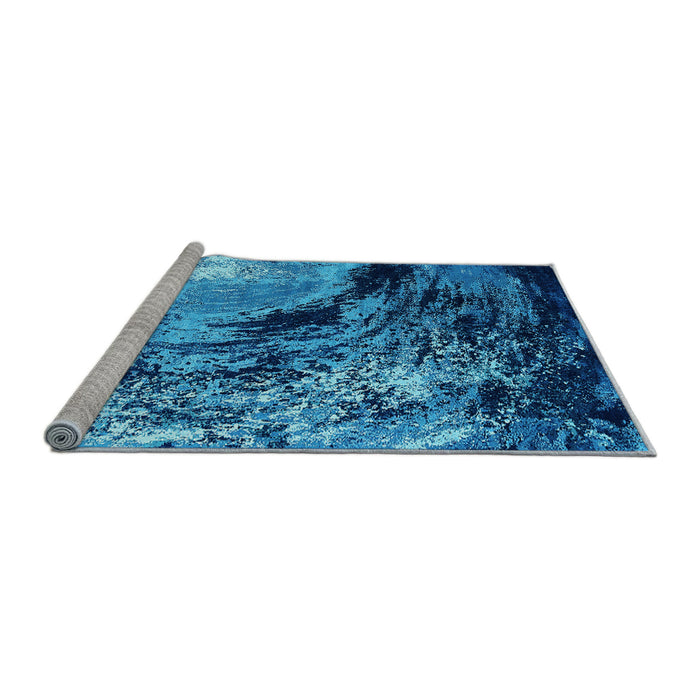 Sideview of Machine Washable Oriental Light Blue Industrial Rug, wshurb2782lblu
