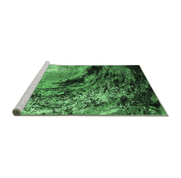 Sideview of Machine Washable Oriental Emerald Green Industrial Area Rugs, wshurb2782emgrn