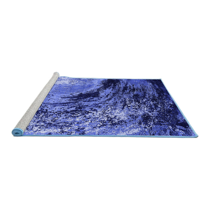 Sideview of Machine Washable Oriental Blue Industrial Rug, wshurb2782blu