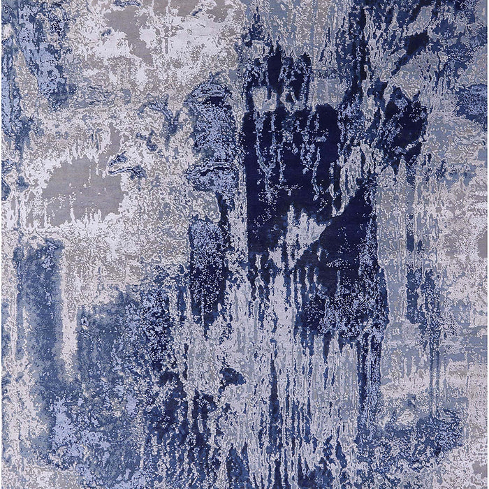 Mid-Century Modern Dark Slate Blue Purple Oriental Rug, urb2783