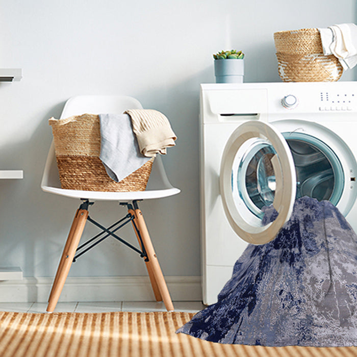 Machine Washable Industrial Modern Dark Slate Blue Purple Rug in a Washing Machine, wshurb2783