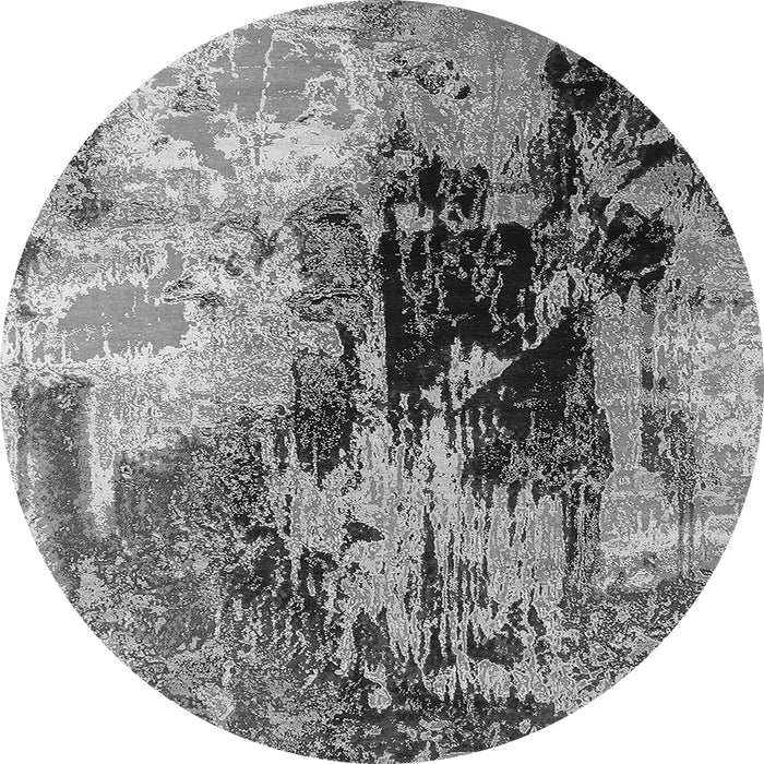 Round Oriental Gray Industrial Rug, urb2783gry