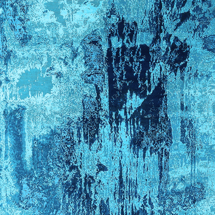 Machine Washable Oriental Light Blue Industrial Rug, wshurb2783lblu