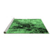 Sideview of Machine Washable Oriental Emerald Green Industrial Area Rugs, wshurb2783emgrn