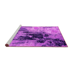 Sideview of Machine Washable Oriental Pink Industrial Rug, wshurb2783pnk