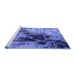 Sideview of Machine Washable Oriental Blue Industrial Rug, wshurb2783blu