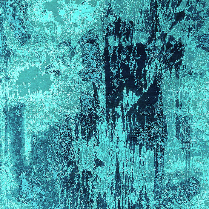 Machine Washable Oriental Turquoise Industrial Area Rugs, wshurb2783turq