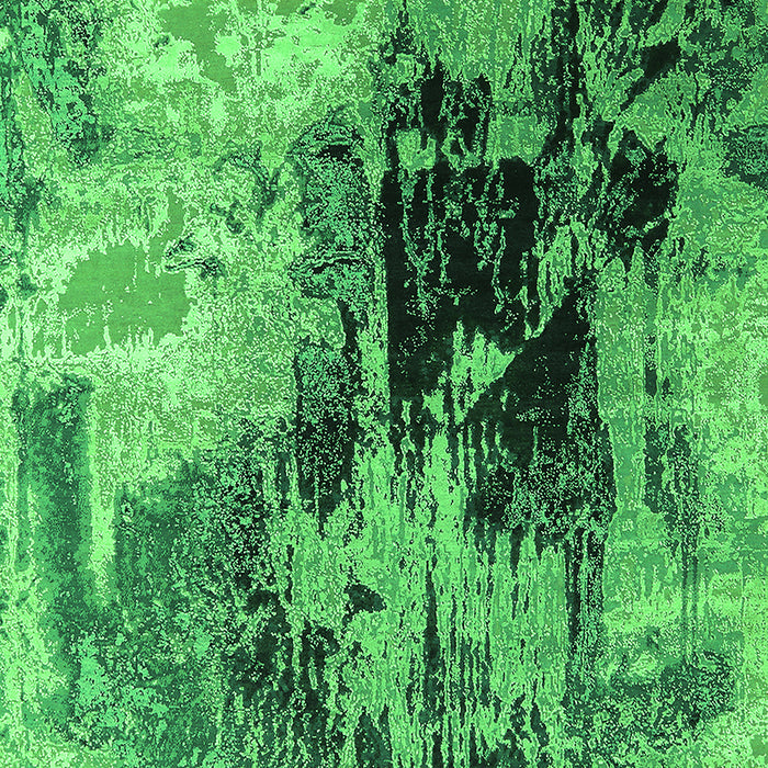 Machine Washable Oriental Green Industrial Area Rugs, wshurb2783grn