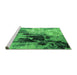 Sideview of Machine Washable Oriental Green Industrial Area Rugs, wshurb2783grn