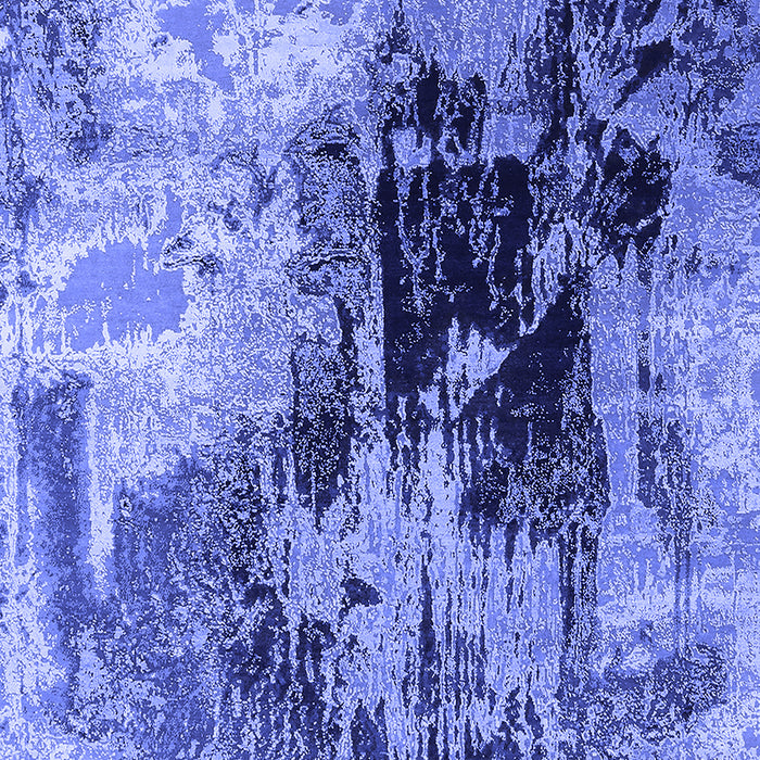 Machine Washable Oriental Blue Industrial Rug, wshurb2783blu