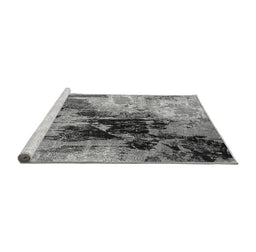 Sideview of Machine Washable Oriental Gray Industrial Rug, wshurb2783gry