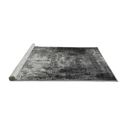 Sideview of Machine Washable Oriental Gray Industrial Rug, wshurb2784gry